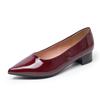 958-24DX Women's Plus Size Pointed Toe Low-Cut Chunky Heel Shoes
