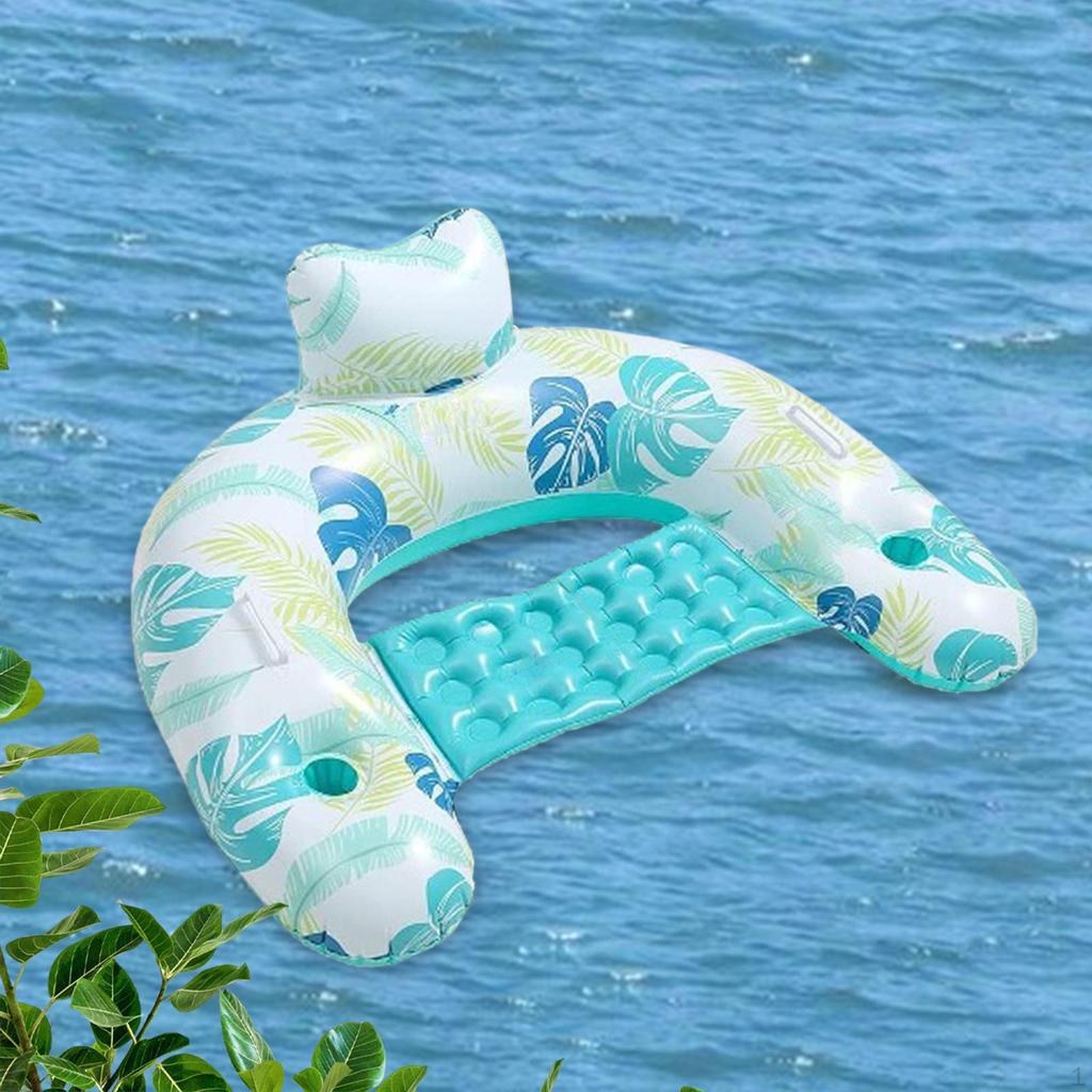 Comfortabele Zwembaddrijverstoel met Ingebouwde Bekerhouders voor Zomerse Ontspanning
