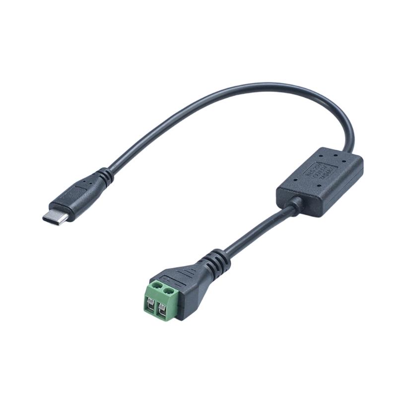 

Type C Charging Cable 5V 3A Output From DC5V 24V Input Straight/Elbow Head For Car Battery Solar Plate Power Supply