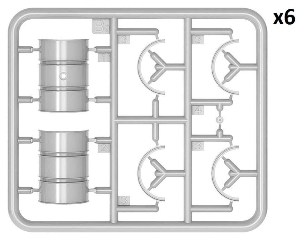 Miniart Scale German Soldier Special Edition Plastic Model Kit with 5 Figures and Fuel Drums 1/35 (MA35366)