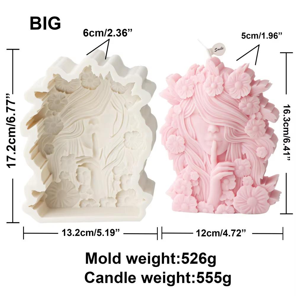 Muttertag DIY Liebe Mutter und Tochter Kerze Silikonform Spitze Jungfrau Relief Aromatherapieform Zur Heimdekoration verwendet