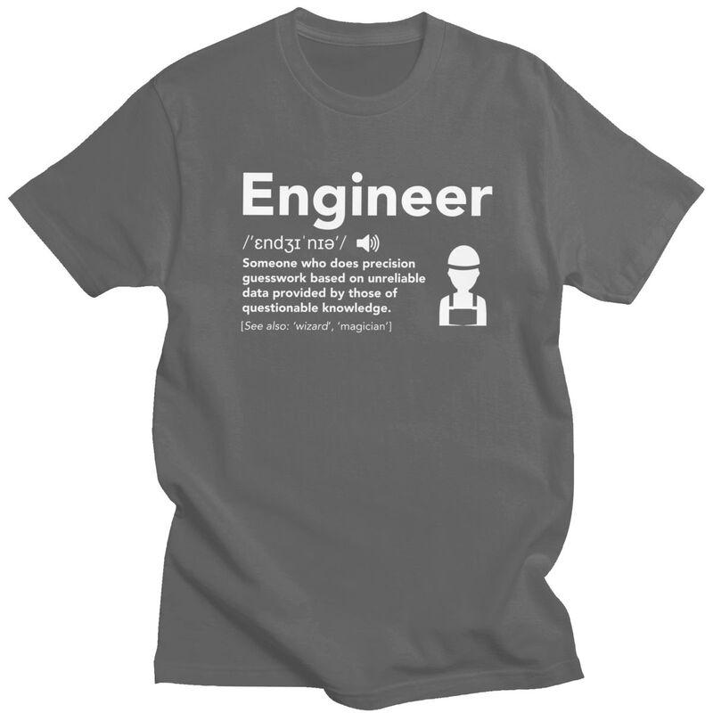 Custom Male Engineer Definition T Shirts Short Sleeve Cotton Tshirt Casual Funny Engineering Gift Tees Loose Fit Clothing