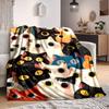 1pc Cat Pattern Print Blanket - Lightweight Flannel Throw Blanket For Sofa, Bed, Living Room, Office, Outdoor Travel, Camping, Soft All-Season Throw