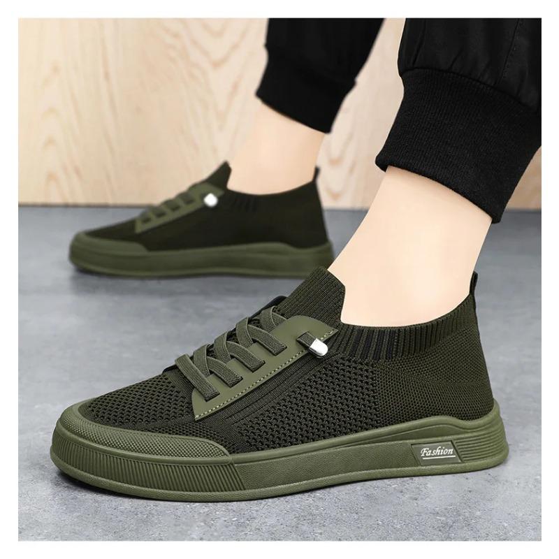 Men Sneakers New Casual Shoes Mesh Soft Sole  Elastic Band Platform Anti Slip Comfort Skateboard Flat Shoes Men Tenis Masculino