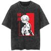 Neon Genesis Evangelion Rei Ayanami Plugsuit Vintage Gewaschenes T-Shirt Sommer Streetwear Grafik-T-Shirt für Männer Frauen