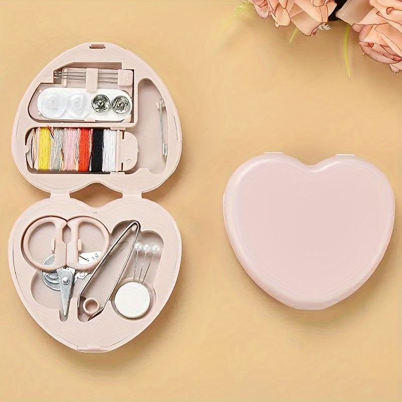 

Compact Sewing Kit - A Portable Sewing Box for Travel And Home Use, Featuring Thread, Sharp Scissors, Needles, Pins, And Additional Additions розовый
