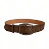1pc Floral Embossed Belt, DistressedDenim Accessory, Casual Ethnic Artisan Belts Versatile Belt
