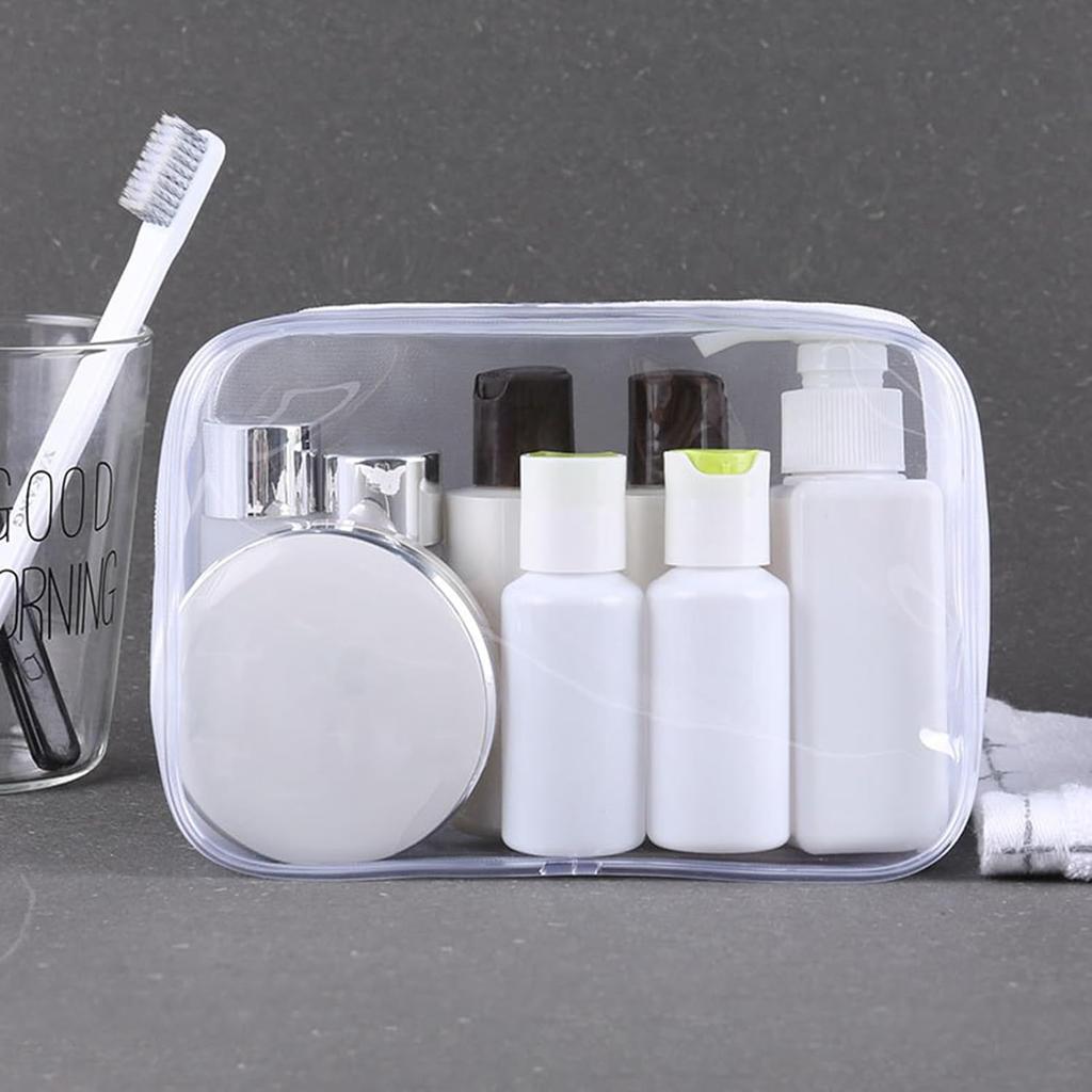 1/24PCS Transparent PVC Storage Travel Organizer Clear Makeup Bag Beautician Cosmetic Bag Beauty Case Toiletry Bag Wash Bags