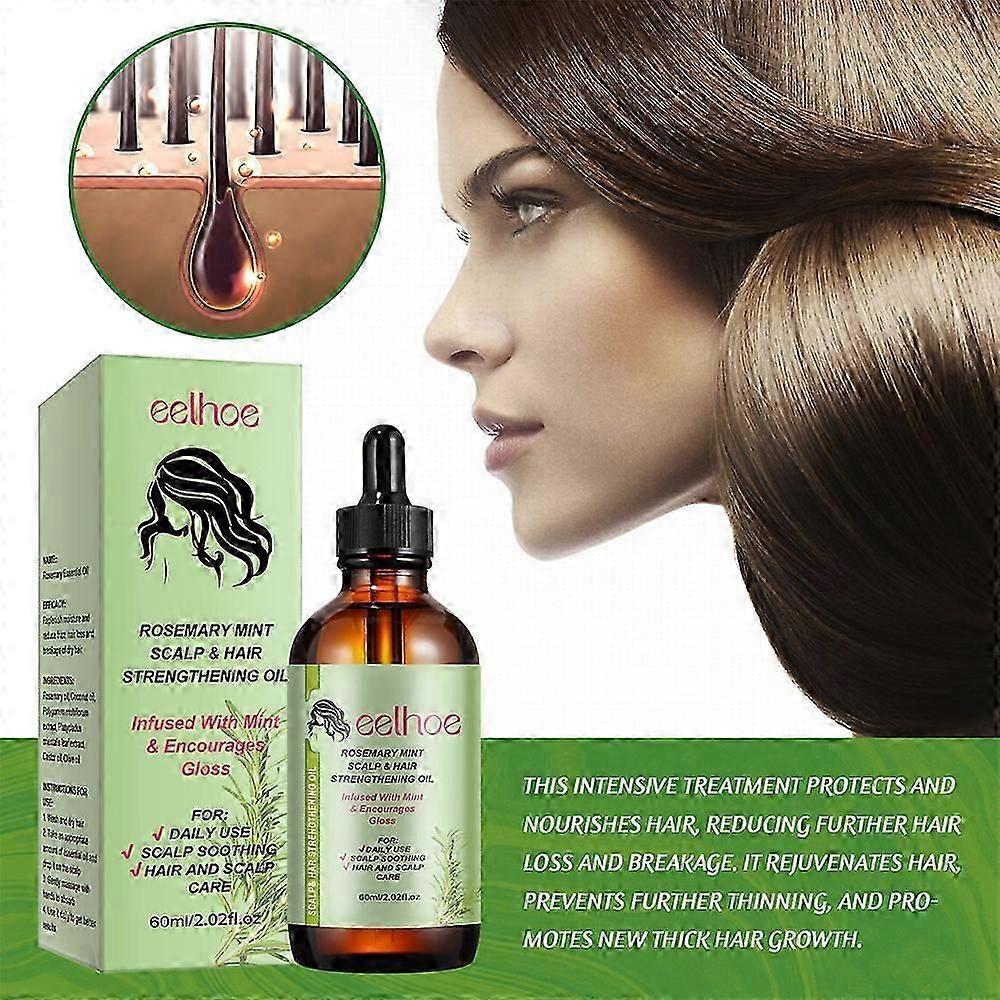 3X EELHOE Rosemary Natural Gentle And Unirritating Hair Care Essential Oil Repairs Hair Damage And Improves Hair Quality Anti-Fixation Soft Hair Care