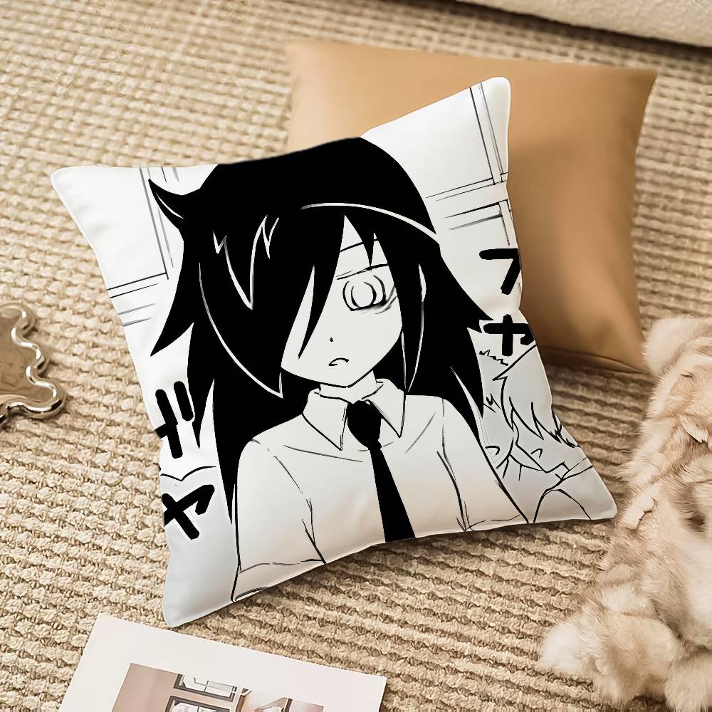Funny Blushing Girl Design K-Kuroki T-Tomoko Pillow Case Anti-dustmite Invisible Zipper Sofa Bed