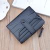 Women's Crocodile Pattern Short Leather Wallet with Zipper Clasp and Card Holder