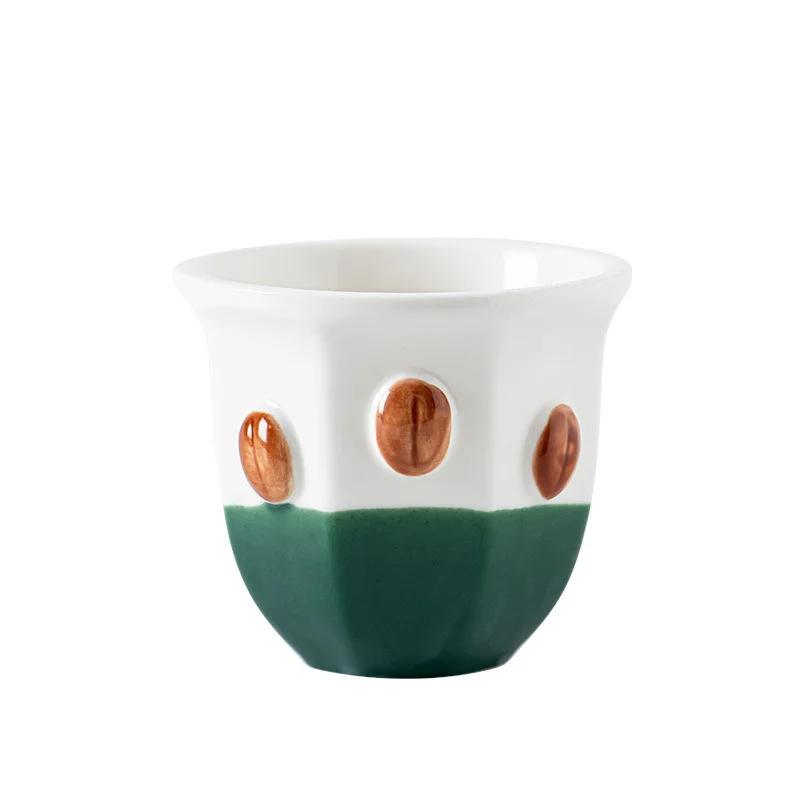 180ml Ceramic Coffee Cup Hand-held Latte Art Espresso Cup Middle Eastern Style Espresso Cup Home Coffee Teacup Coffee Lover Gift