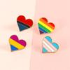 2-4 ks/Sada LGBT Duhové Srdce Smaltované Špendlíky Kreslená Ryba Slunce a Měsíc Duch Koruna Brož Taška Oblečení Špendlík na Klopu Odznak Roztomilý Šperk Dárek