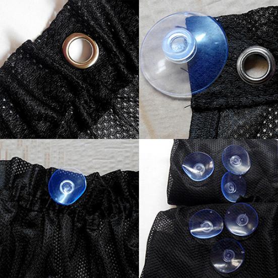 2Pcs Car Interior UV Protection Sun Shades Side Window Curtains + Suction Cups