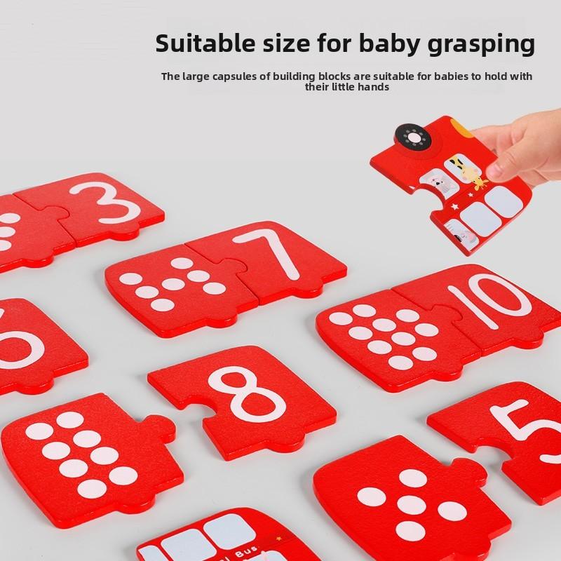 Puzzle Wooden Learning With Number Matching For Early Education Building Skill