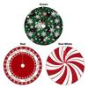 Plush Material Xmas Tree Mat Red Swirl Design Tree Base Cover Christmas Tree Skirt  New Year Party