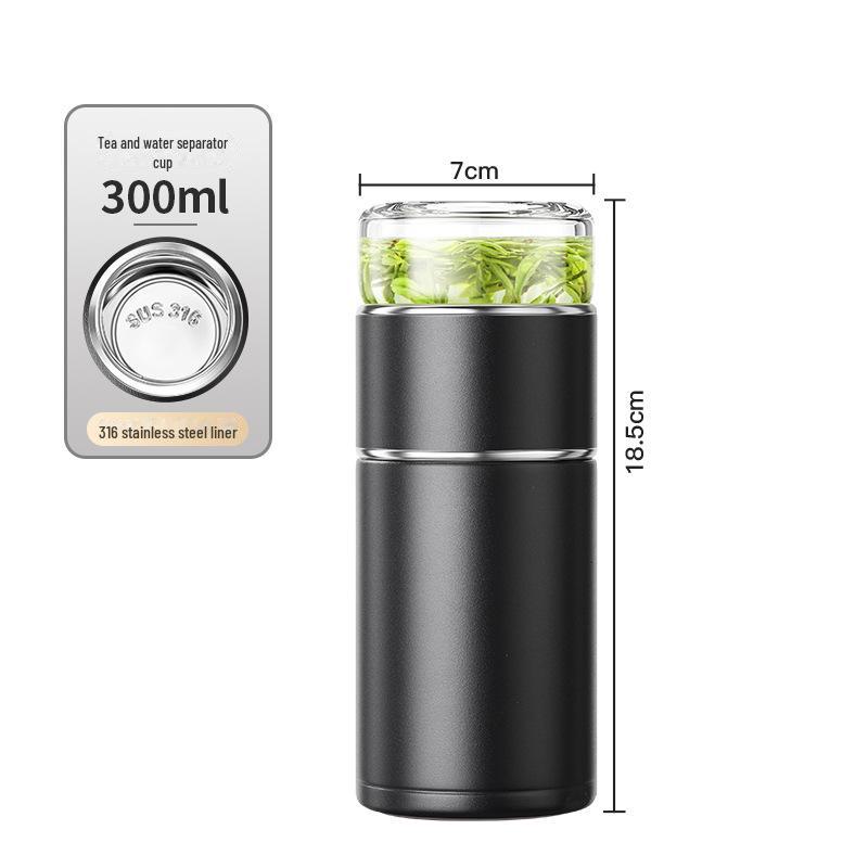 "Portable 316 Stainless Steel Tea Separator Thermos Cup - Unisex Design, Ideal for Tea Brewing and Gifting."