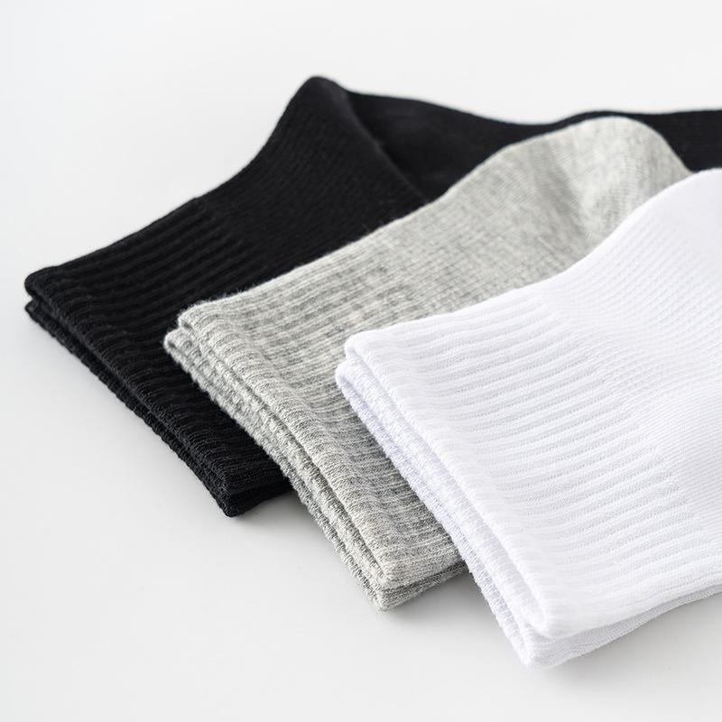 Thin Summer Socks, Men'S Mesh Socks, Mid-Tube Cotton Socks, Sweat-Absorbing, Breathable, Antibacterial Casual Socks