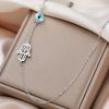 Blue Evil Eye Hamsa Fatima Hand Pendant Necklace Stainless Steel Gold Chains Amulet Lucky Jewelry Gift for Women