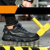 Mens Steel Toe Safety Work Boots Slip Puncture Proof Shoes Lightweight Comfort-Fit Anti Impact Protective Footwear for Workplace