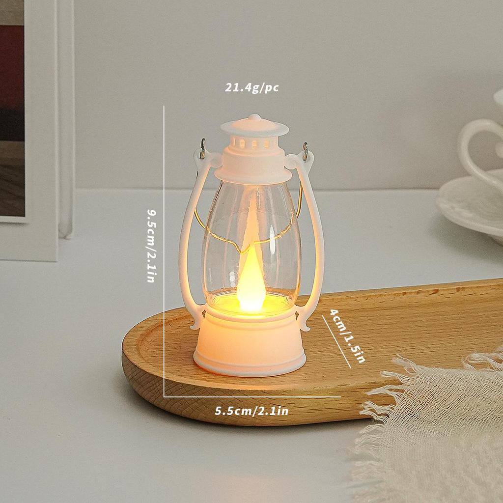 Retro Style Small Lantern Christmas Decoration Pony Lantern LED Candle Kerosene Lamp