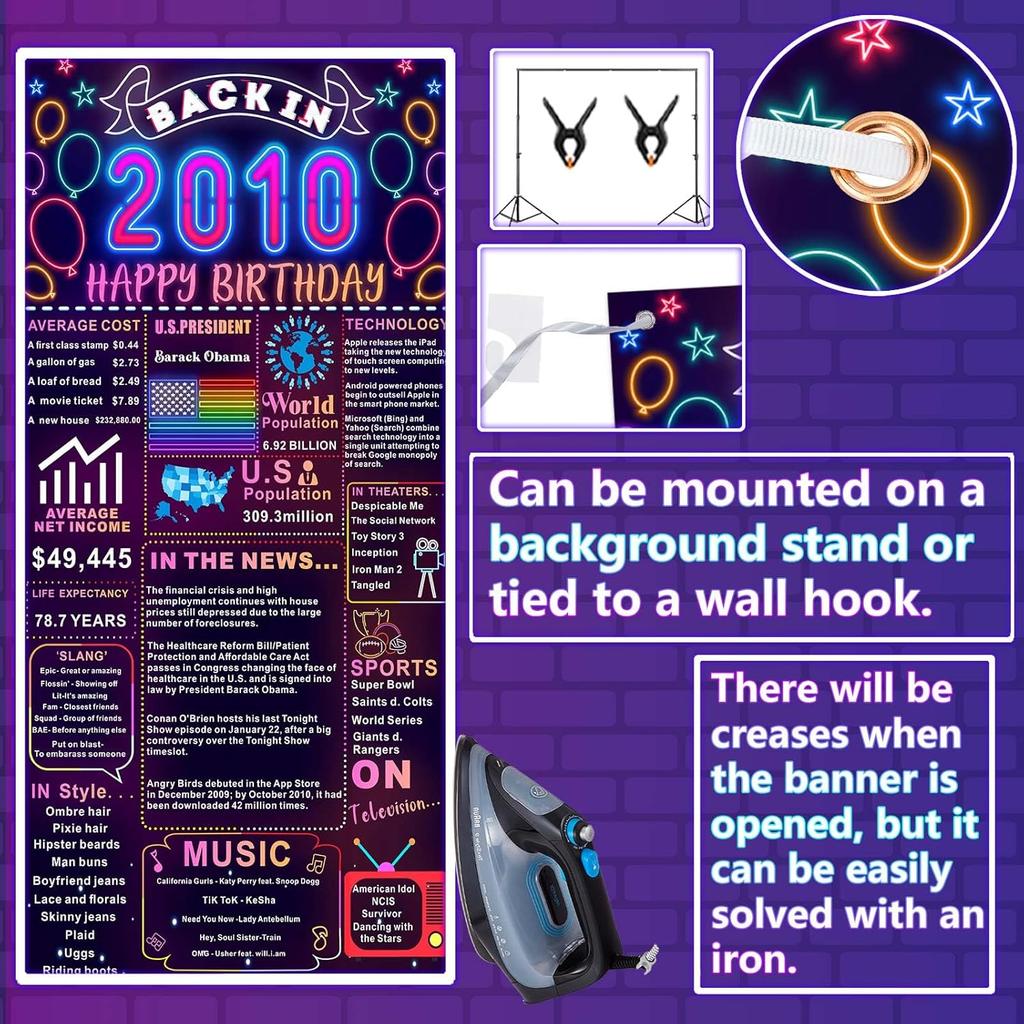 Back In 2009 16th Birthday Decorations Happy 16th Birthday Banner Backdrop Vintage Birthday 16 Years Ago Theme Decor 16th Gifts for Boy and Girl 16th