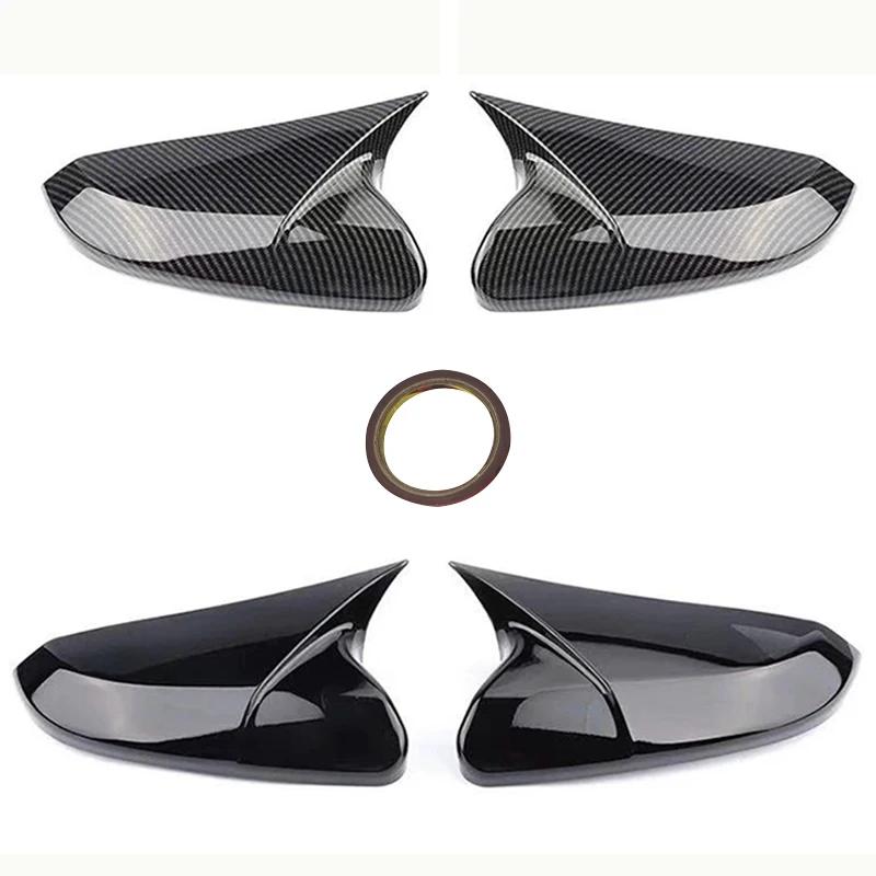 2PCS Horn Style Side Mirror Covers for Honda Civic 10th 2016-2020 ABS Plastic Car Exterior Accessories