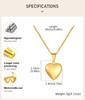 Personalized Heart Photo Pendant Necklace, Customized Image Picture Locked Necklace Jewelry for Women
