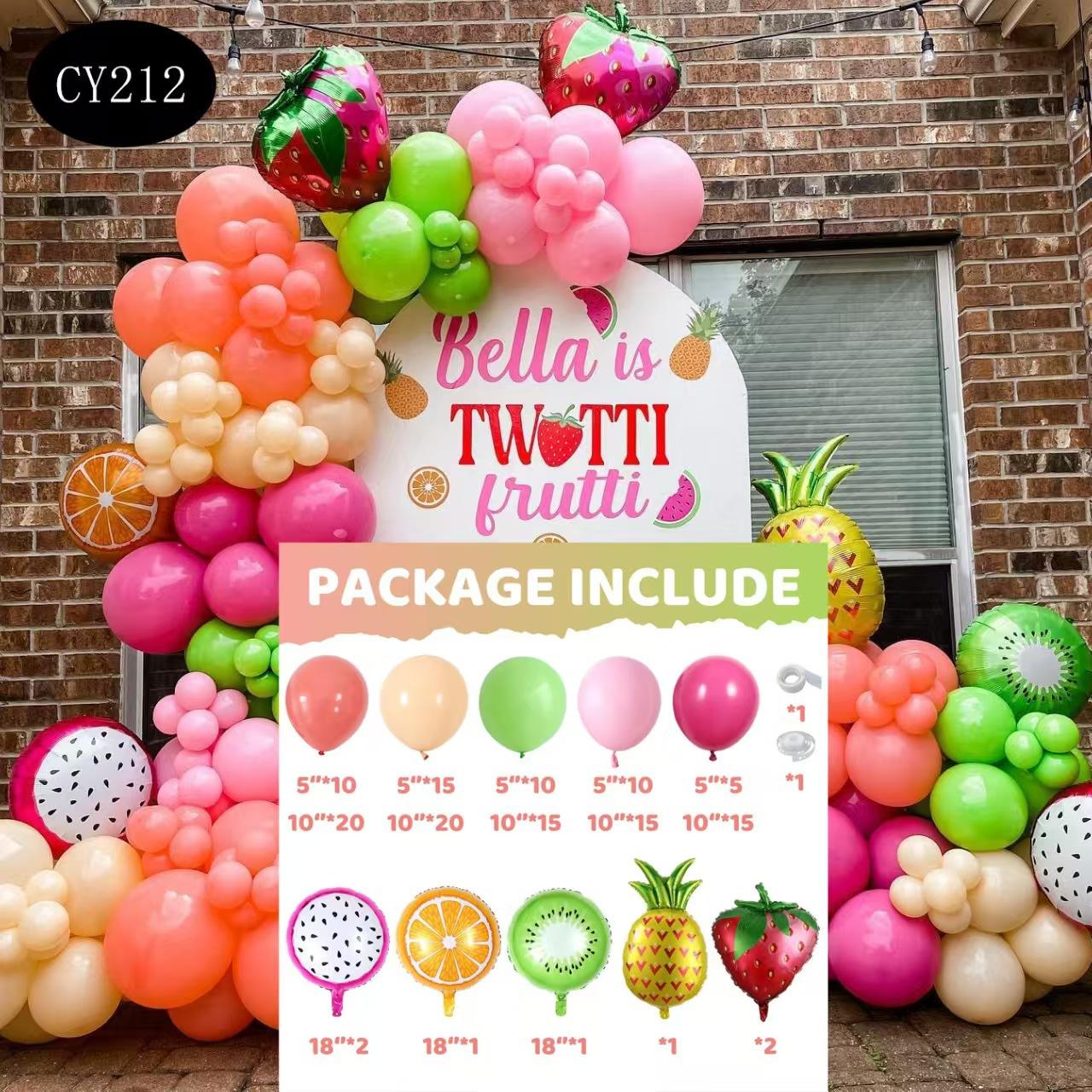 

Набор клубничных шаров на фруктовую тематику, арка, украшения для детской вечеринки по случаю дня рождения Set as shown