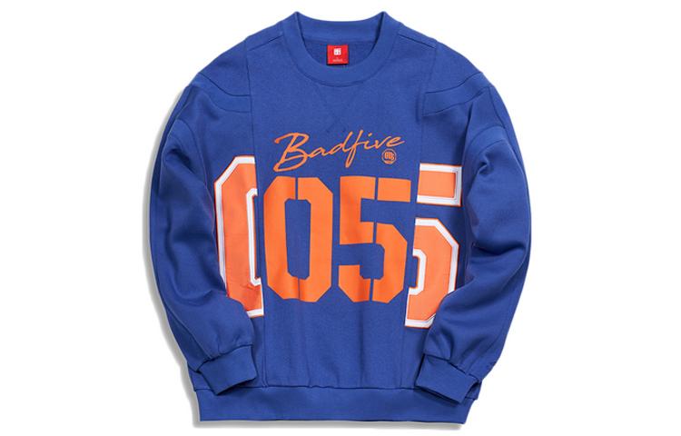 Li Ning Sweatshirts Men s Blue Crew Neck Moderate Regular AWDQ629-1 L
