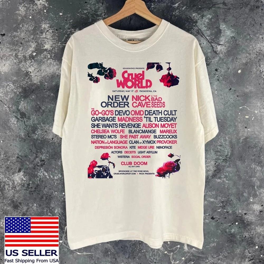 

Cruel World Festival Pasadena CA 2025 T Shirt Full Size S5XL HH280 Unisex T-Shirt S