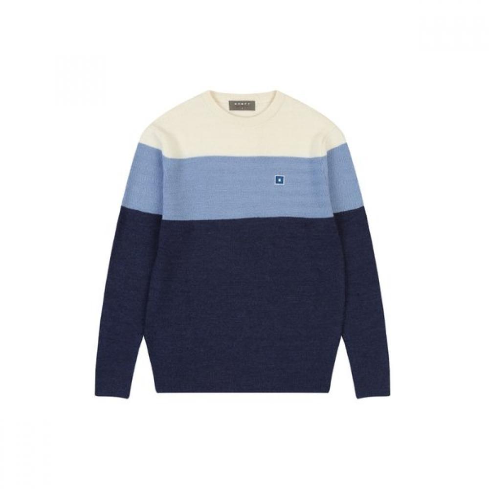 Onoff Men S Border Sweater Of2432gb Blue BLUE/M