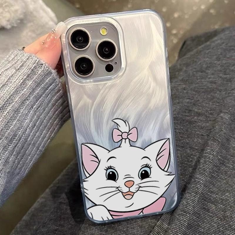 Mary cat for iPhone15PRO mobile phone case 14 Apple 13 feather case 12xsmax11 hard ins wind