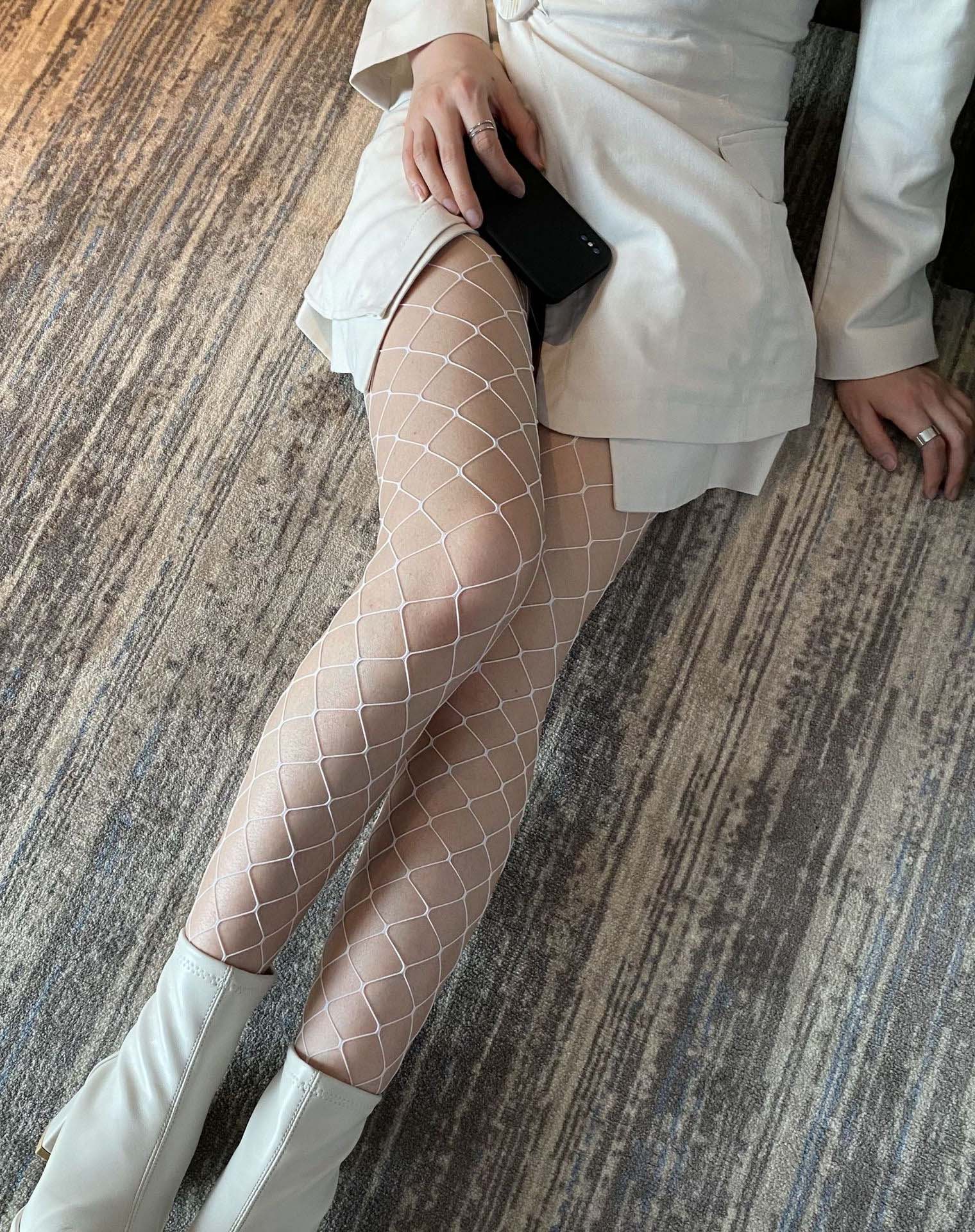 

Горячие летние чулки Лолиты, чулки-сетка для тела, чулки-сетка, сетчатые нейлоновые колготки, нижнее белье, клубная одежда One Size белый