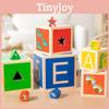 Hölzerne Multifunktionale Farb-Form-Zuordnung Stapelbox Kinder Puzzle Spielzeug für Früherziehung