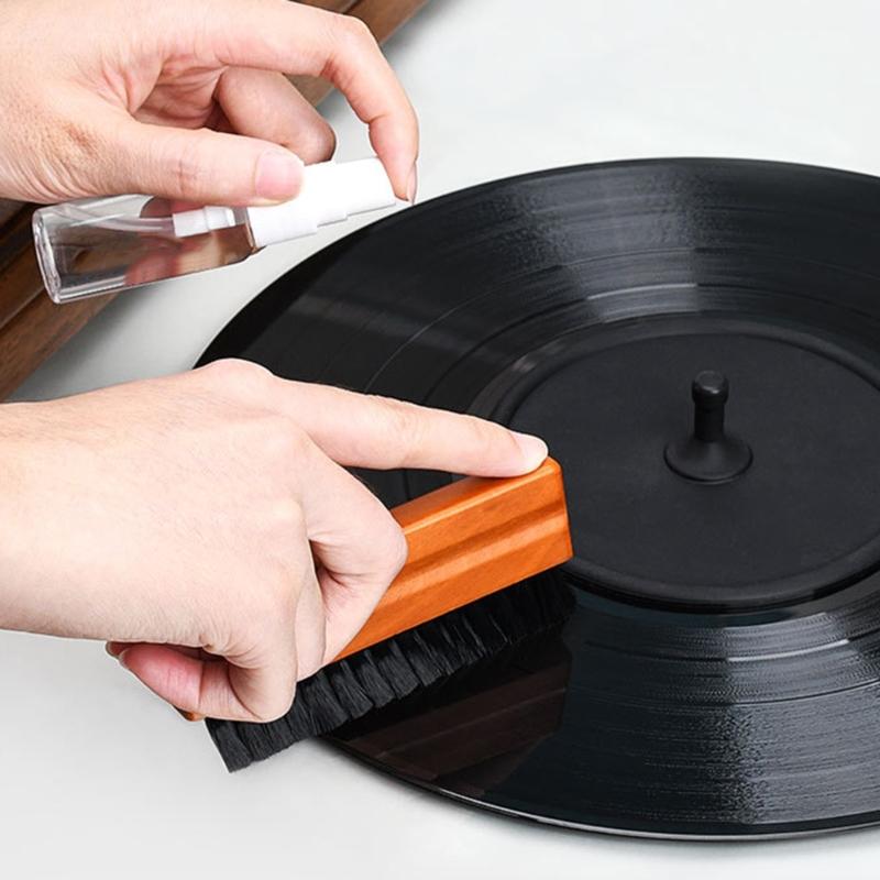 Vinyls Record Cleaning Brush Anti Static Velvet LP Cleaner Remove Dust Dirt & Debris Anti Static Design