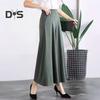 Women Suit Pants Elastic High Waist Wide Leg Long Pants with Pockets Solid Color Casual Pants Daily Wear