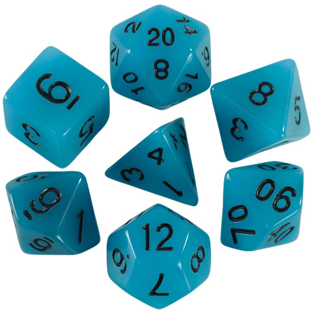 Glowing In The Dark Polyhedral Digital Dice Kit Multi-Color for Boardgame As Gift Entertainment 7 Dice D4 D6 D8 D10 D12 D20