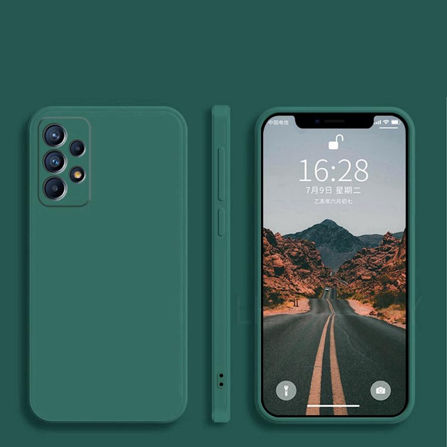 Capa Quadrada de Silicone Líquido Macio Para Samsung Galaxy S26 A37 A57 A15 A14 A54 A25 A32 A52 A16 A34 A13 A23 A33 A53 A26 A17 A36 A56 Capa de Proteção Completa