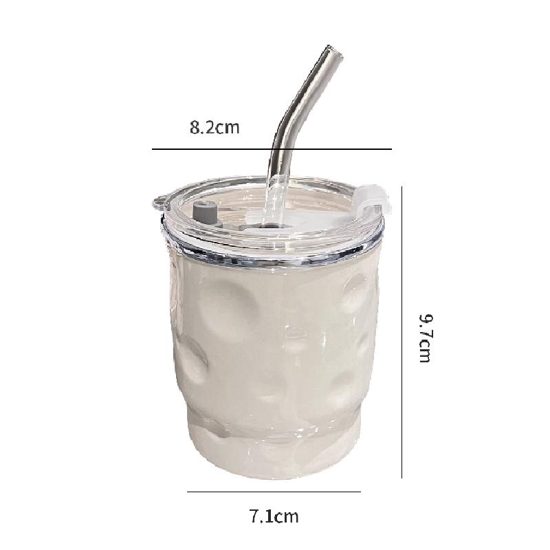 Bogen Keramik Strohhalmbecher Keramik Käseförmige Kaffeetassen Trinkbecher Strohhalmkessel Valentinstagsgeschenk Schwarz-Weiß Tassen