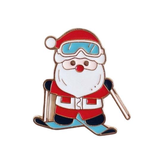 Christmas Cartoon Santa Claus Brooch, Reindeer Gingerbread Snowman Lapel Pin, Enamel Badge Pin for Clothes Bag Hat Scarf Suit