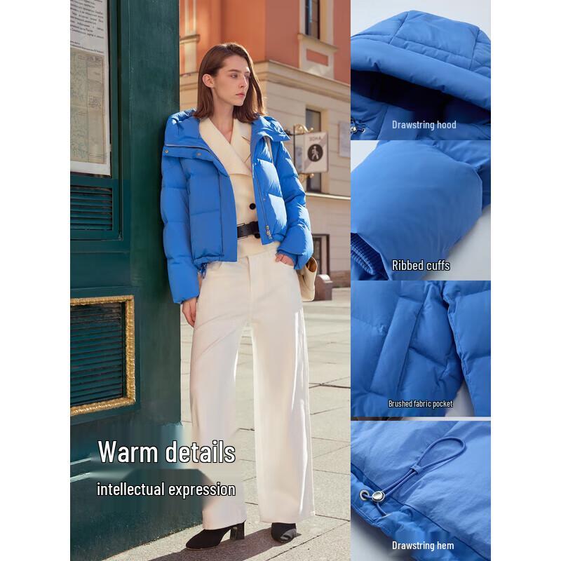 Bingjie Damen Kapuzen-Daunenjacke