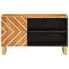 TV Cabinet Brown and Black 80 X 31.5 X 46 Cm Solid Mango Wood