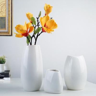 Minimalist White Ceramic Vase for Dry Flowers – Modern Floral Art Display for Home