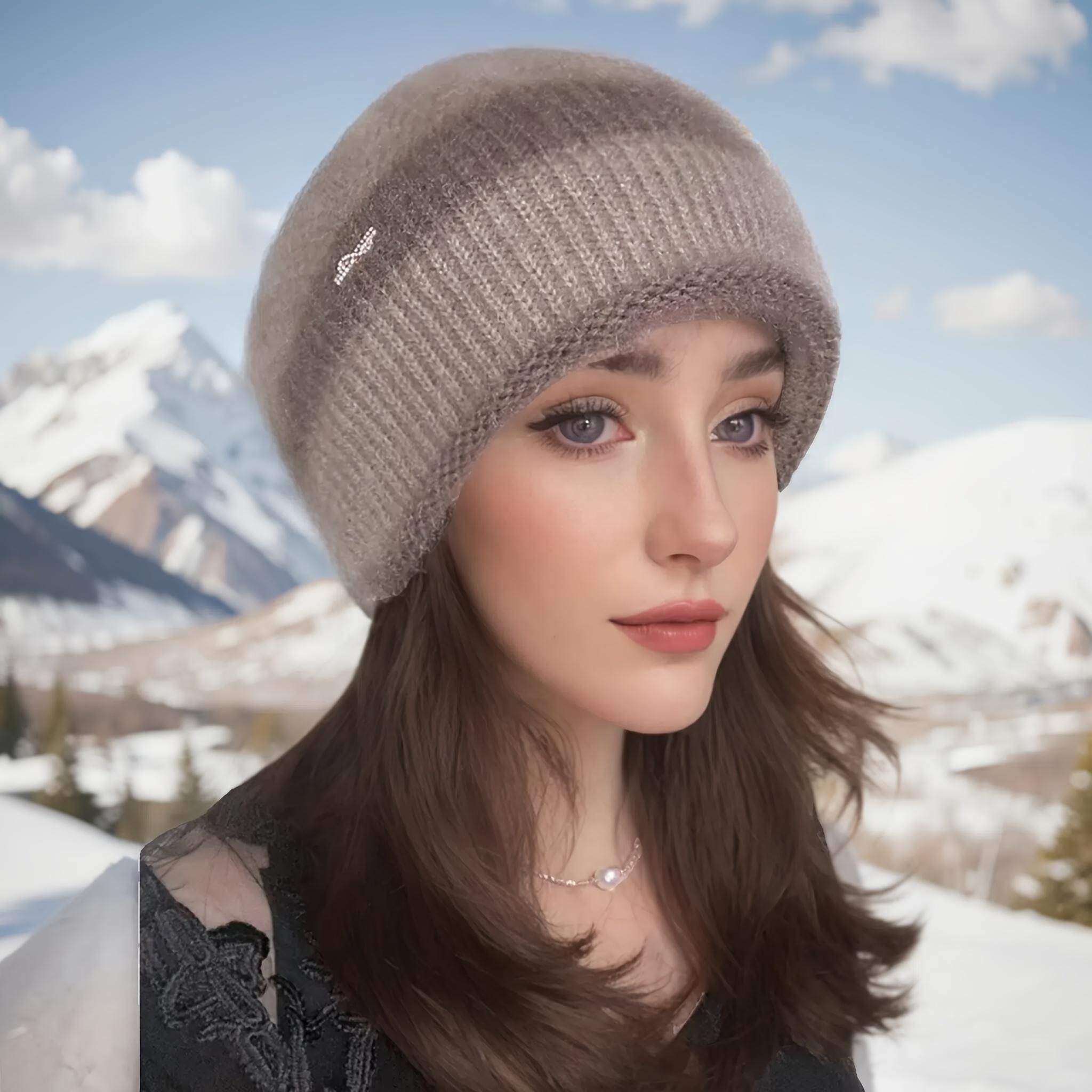 

Стильная женская шапка 2025 года, зимняя теплая шапка с защитой ушей, рождественский подарок