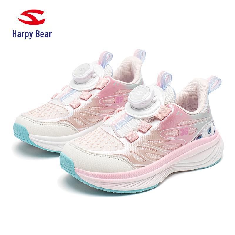 

Женские кроссовки Habi Bear с двойной сеткой, повседневные, дышащие, с мягкой подошвой, с вращающейся кнопкой 27 синий/розовый