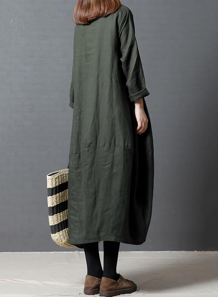Winter Long Dress for Women Maxi Plus Relaxed Cotton Travel [JINJUDUO] Long-Sleeved Spring, Autumn, - Tunic, Length, Sizes, Fit, Linen,