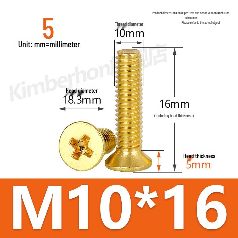 Copper Phillips Countersunk Head Machine Screws, Sizes M2–M4, Lengths 6/8/10/12mm