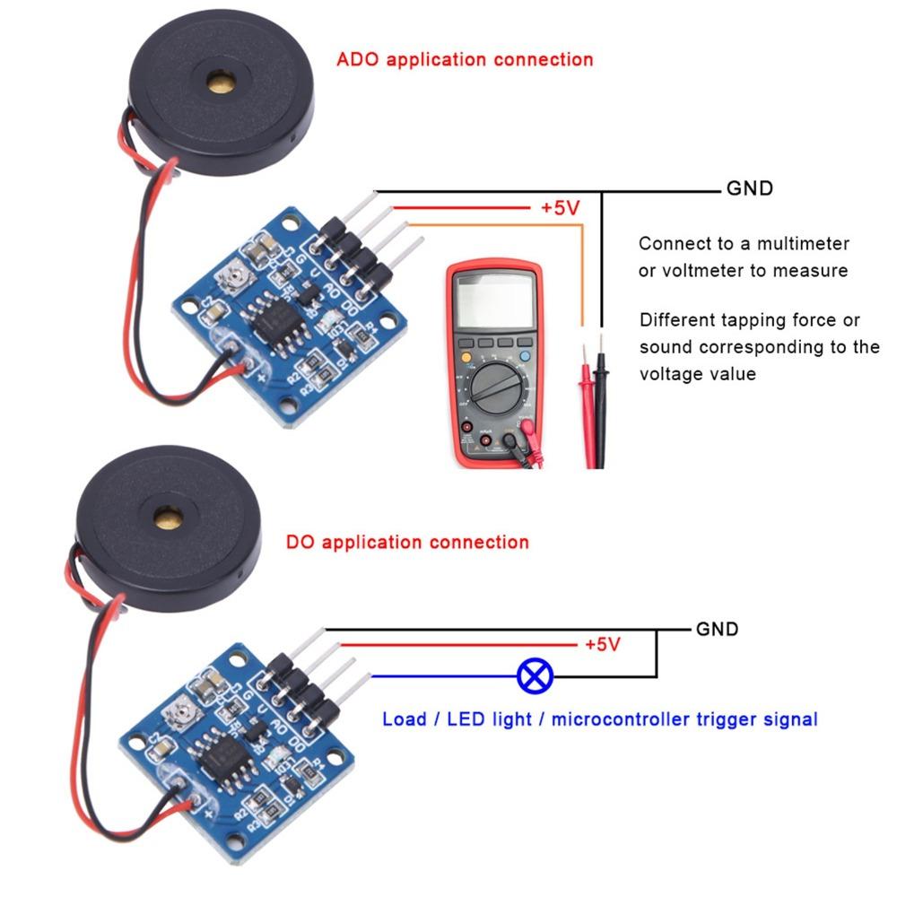 2PCS 5.0V DC Vibration Switch Sensor Module AD/DO Vibration Sensor Module  Electronic Drums