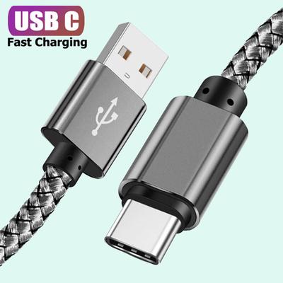 Câble de charge USB A vers Type C 2 A, chargeur rapide, câble de données en nylon 1 m, 2 m, 3 m, pour iPhone, Android, Huawei, Samsung, appareil de charge Type C